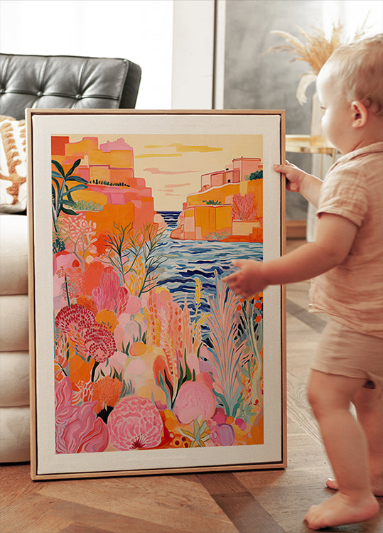 Colorful Canyon Garden and Sea Poster - Posterbox.dk