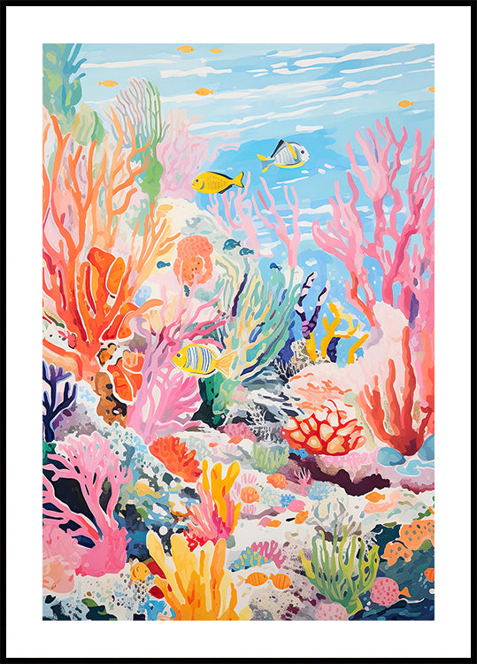 Colorful Coral Reef Ocean Scene Poster - Posterbox.dk