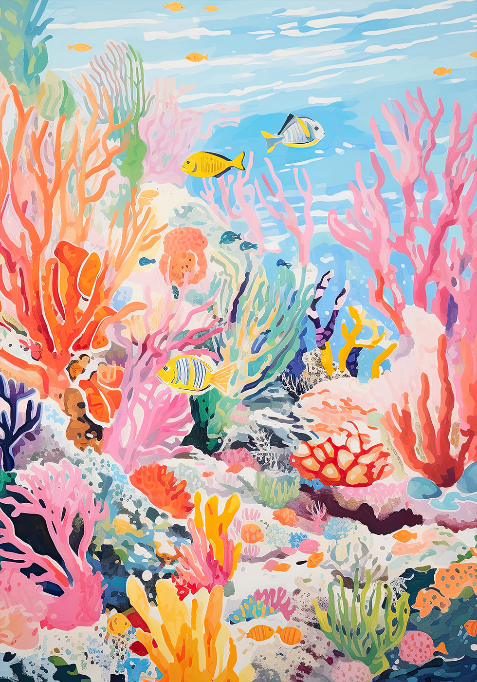 Colorful Coral Reef Ocean Scene Poster - Posterbox.dk