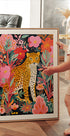 Colorful Leopard and Flowers Poster - Posterbox.dk