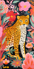 Colorful Leopard and Flowers Poster - Posterbox.dk