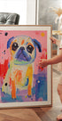 Colorful Pug Poster - Posterbox.dk