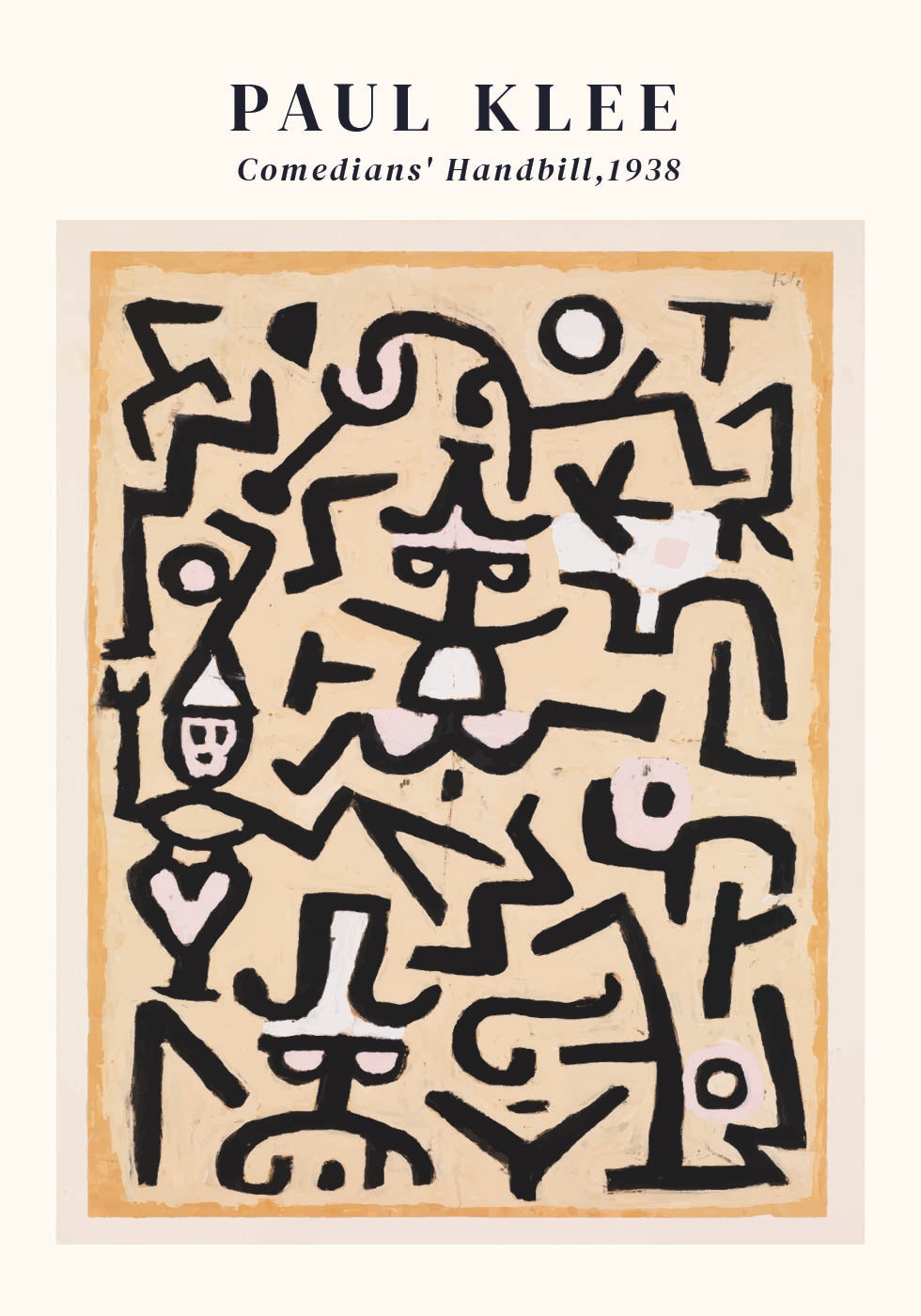 Comedians' Handbill, abstract faces and playful forms Poster - Posterbox.dk