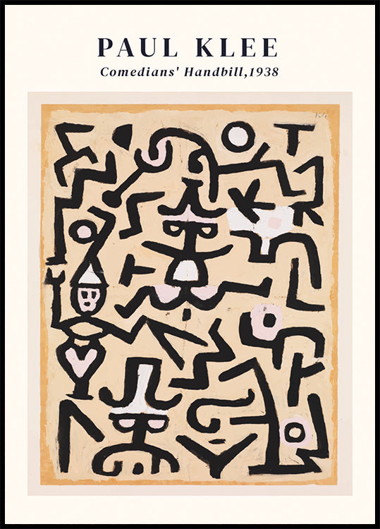Comedians' Handbill, abstract faces and playful forms Poster - Posterbox.dk