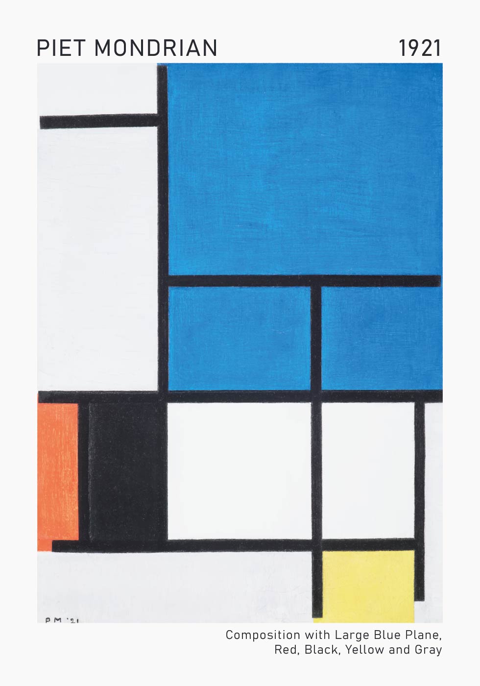 Composition With Large Blue Plane Poster - Posterbox.dk