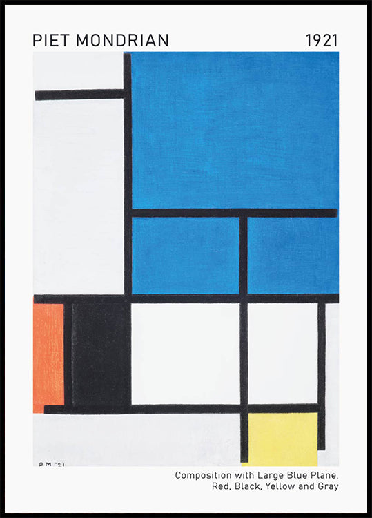 Composition With Large Blue Plane Poster - Posterbox.dk