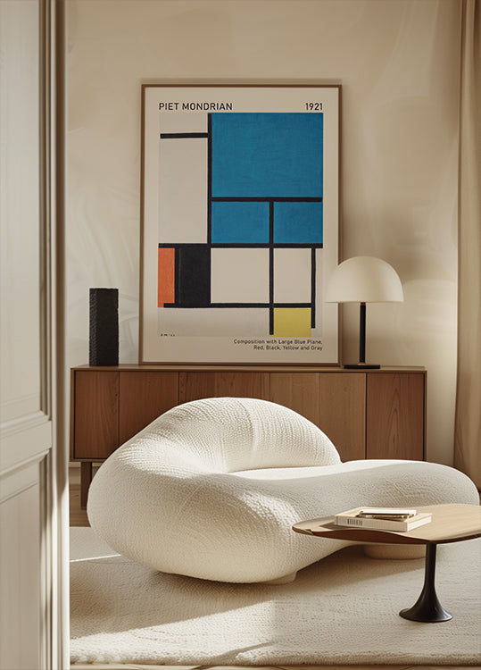 Composition With Large Blue Plane Poster - Posterbox.dk