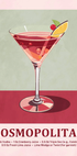 Cosmopolitan Cocktail Recipe Poster - Posterbox.dk