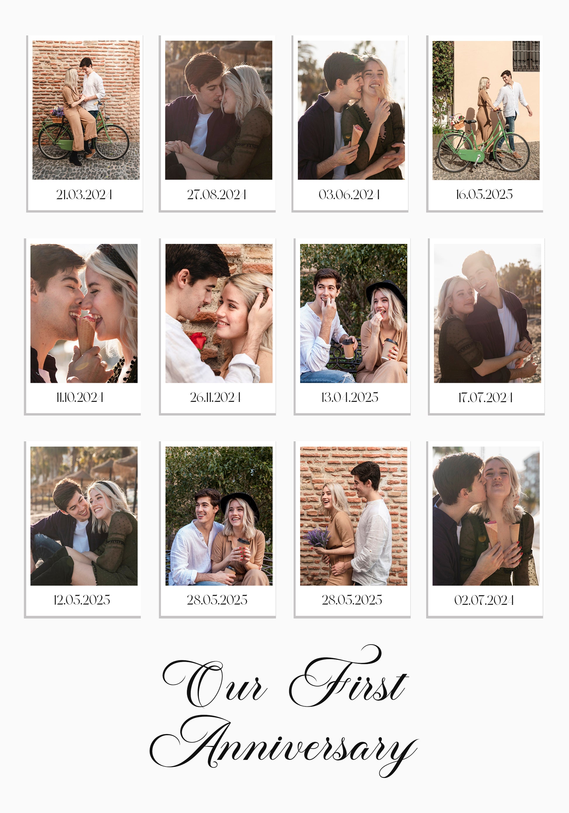 Couple Memories, Polaroid Style Photo Collage Poster - Posterbox.dk