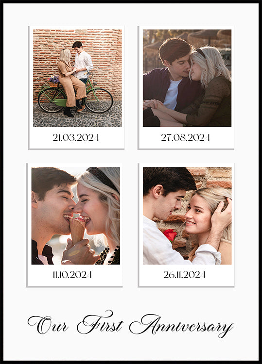 Couple Moments Photo Collage, 4 Polaroid Style Prints Poster - Posterbox.dk