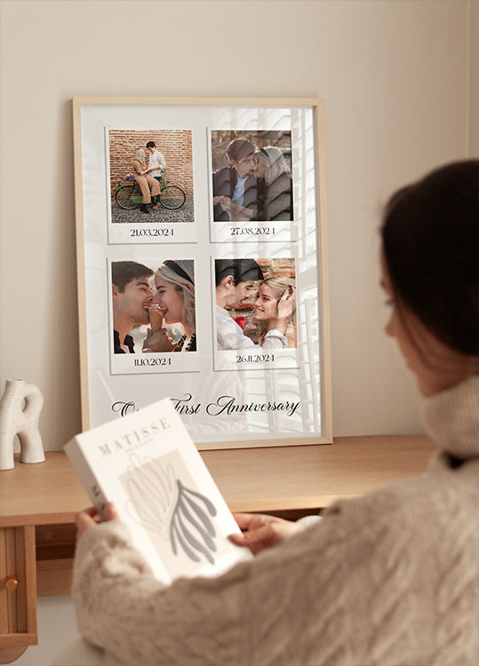 Couple Moments Photo Collage, 4 Polaroid Style Prints Poster - Posterbox.dk