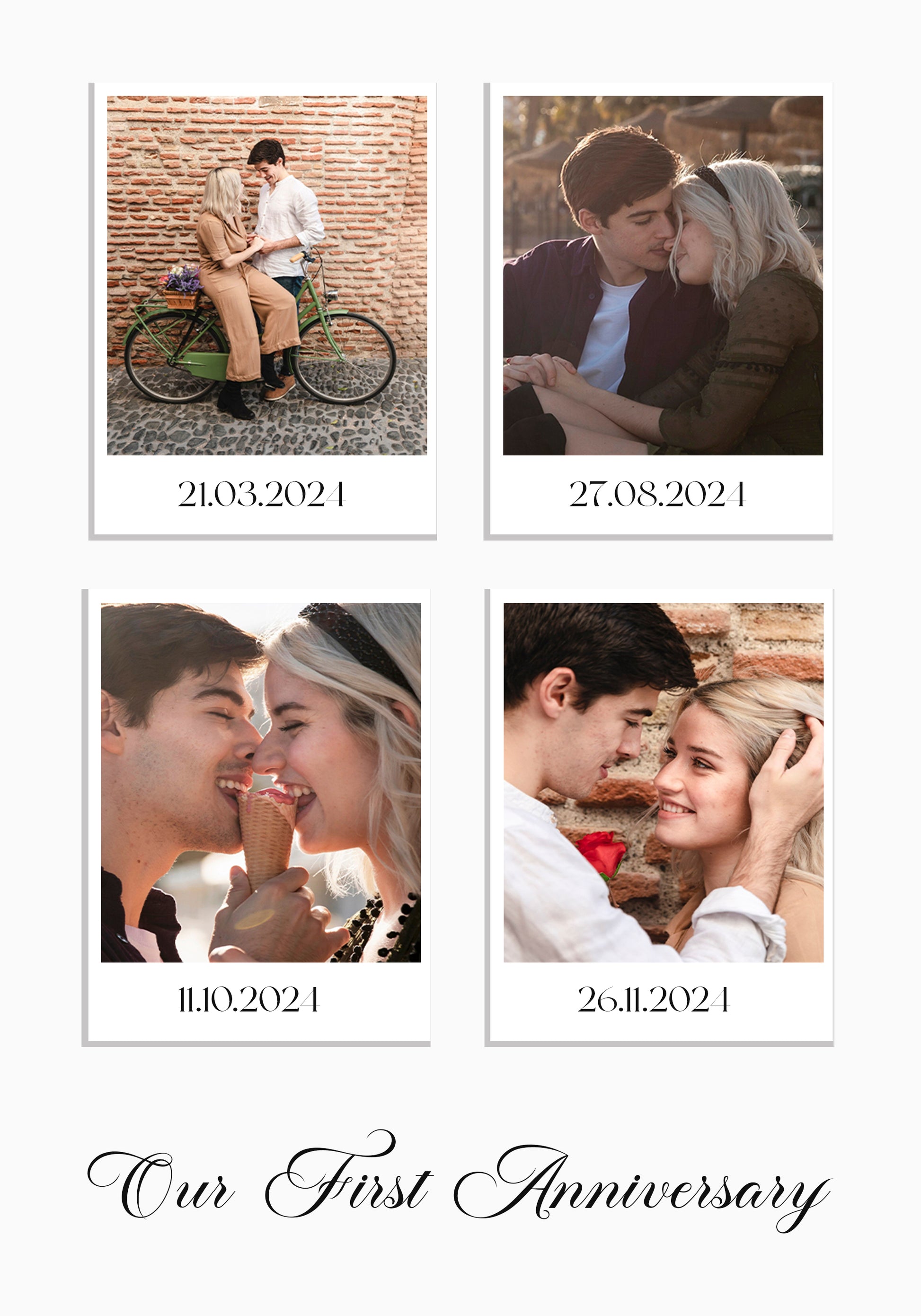 Couple Moments Photo Collage, 4 Polaroid Style Prints Poster - Posterbox.dk