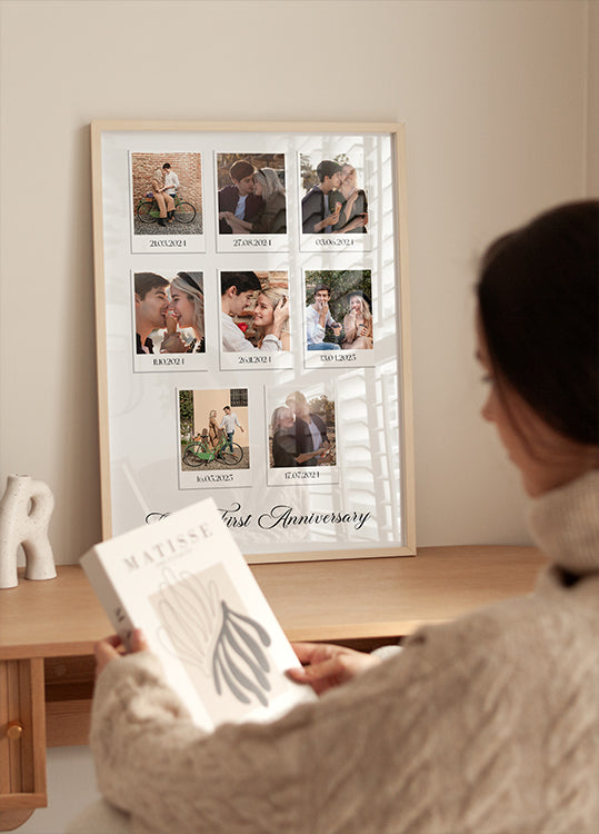 Couple Polaroid Memories, 8 Photo Collage Poster - Posterbox.dk