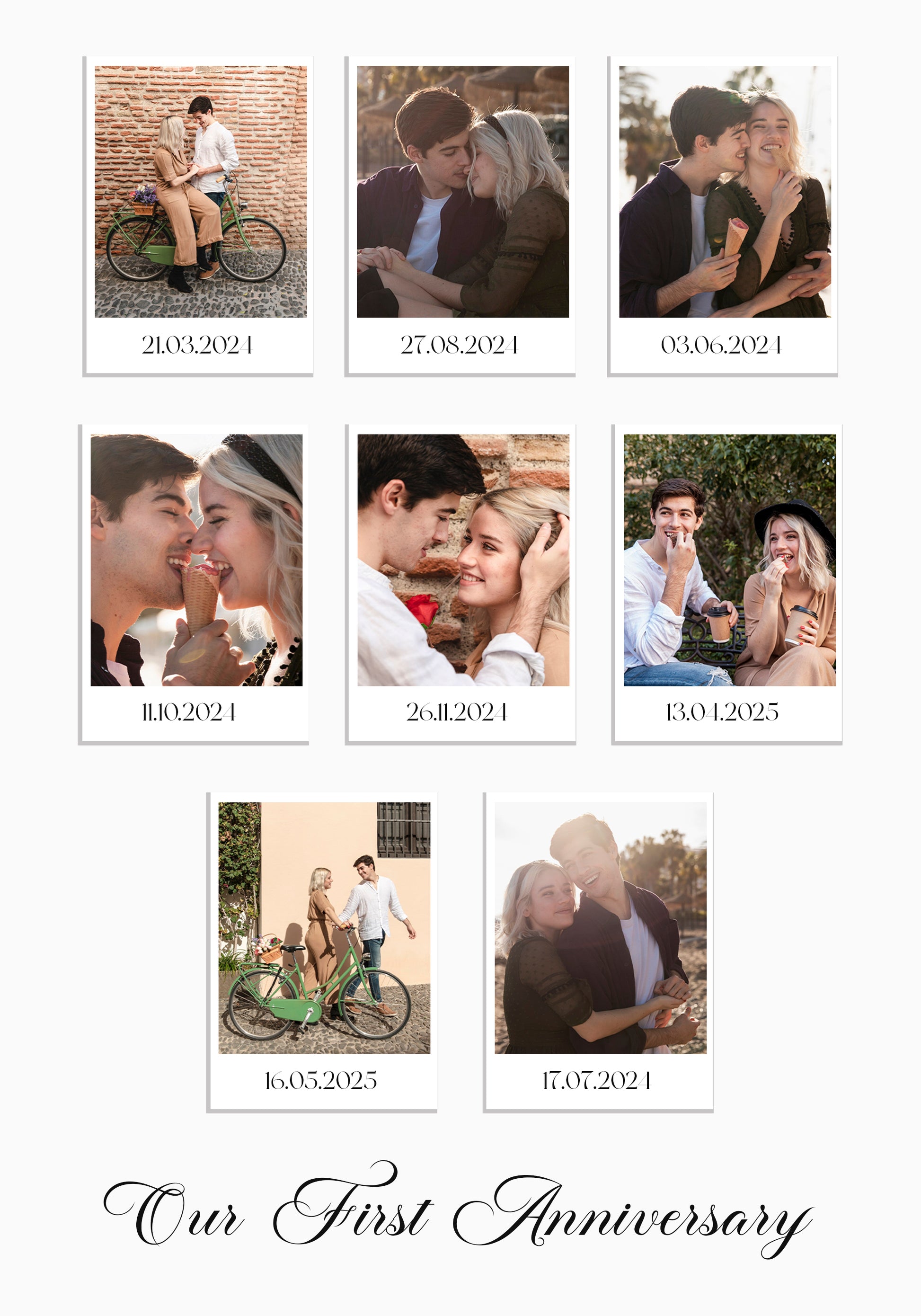 Couple Polaroid Memories, 8 Photo Collage Poster - Posterbox.dk