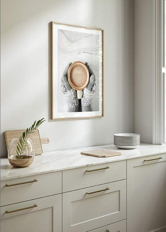 Cozy Mittens and Hot Chocolate Poster - Posterbox.dk