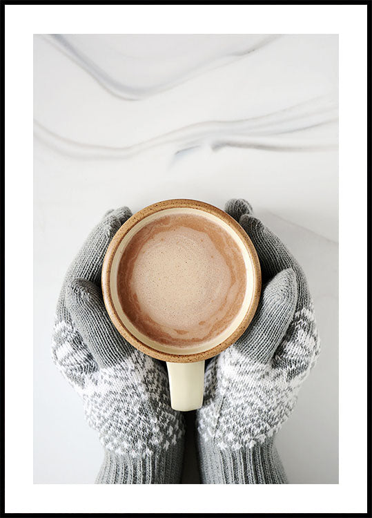 Cozy Mittens and Hot Chocolate Poster - Posterbox.dk