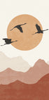 Crane Silhouettes at Sunset Poster - Posterbox.dk