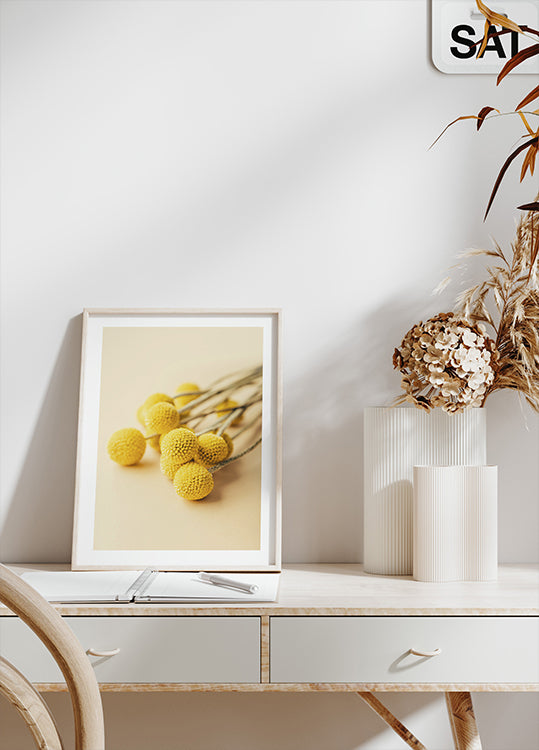 Craspedia Globosa Flowers Poster - Posterbox.dk