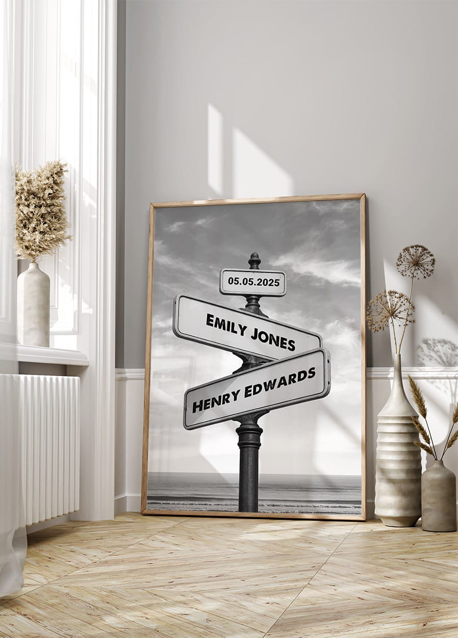 Crossroads of Love, Personalized Signpost Poster - Posterbox.dk