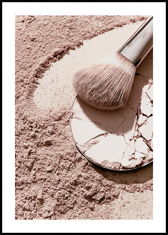Crushed Compact Powder, Soft Brush Flatlay Poster - Posterbox.dk