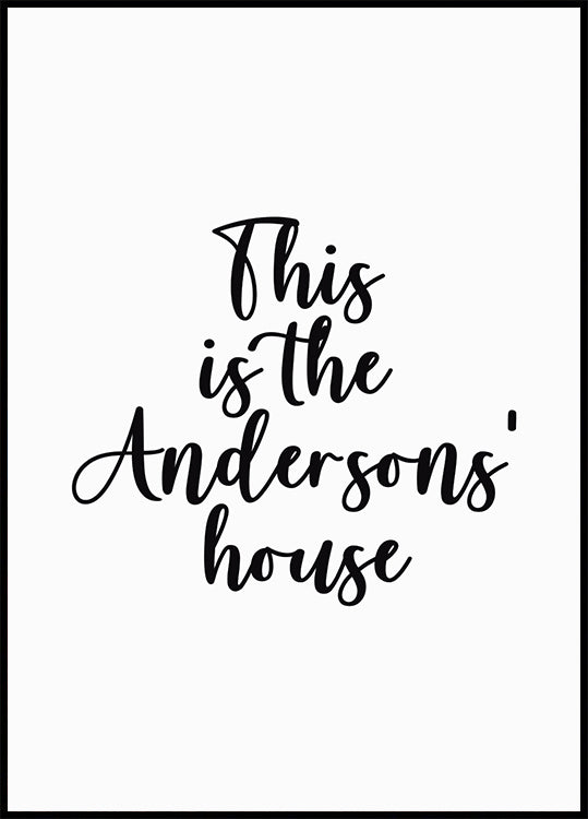 Custom Family Name House Poster - Posterbox.dk