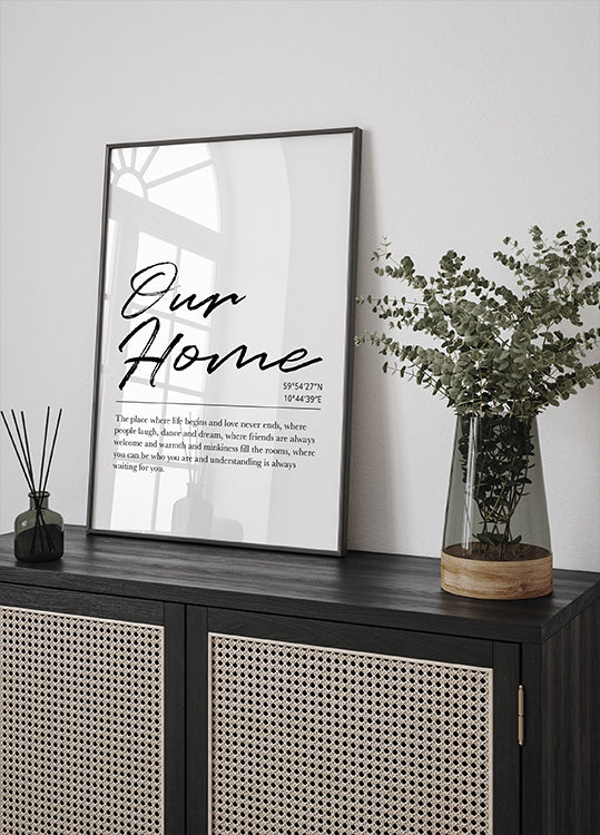 Custom Home Coordinates Poster - Posterbox.dk