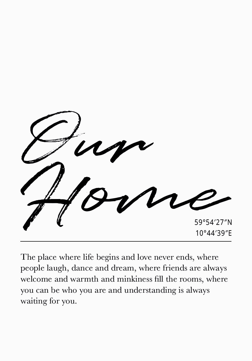 Custom Home Coordinates Poster - Posterbox.dk