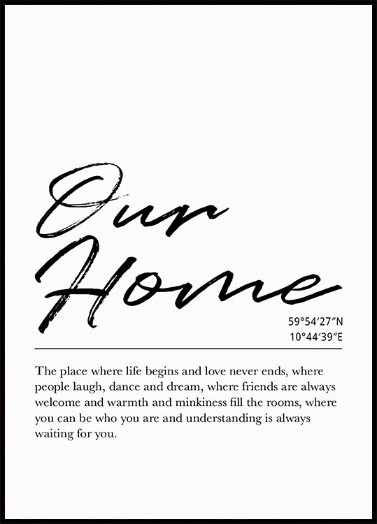 Custom Home Coordinates Poster - Posterbox.dk