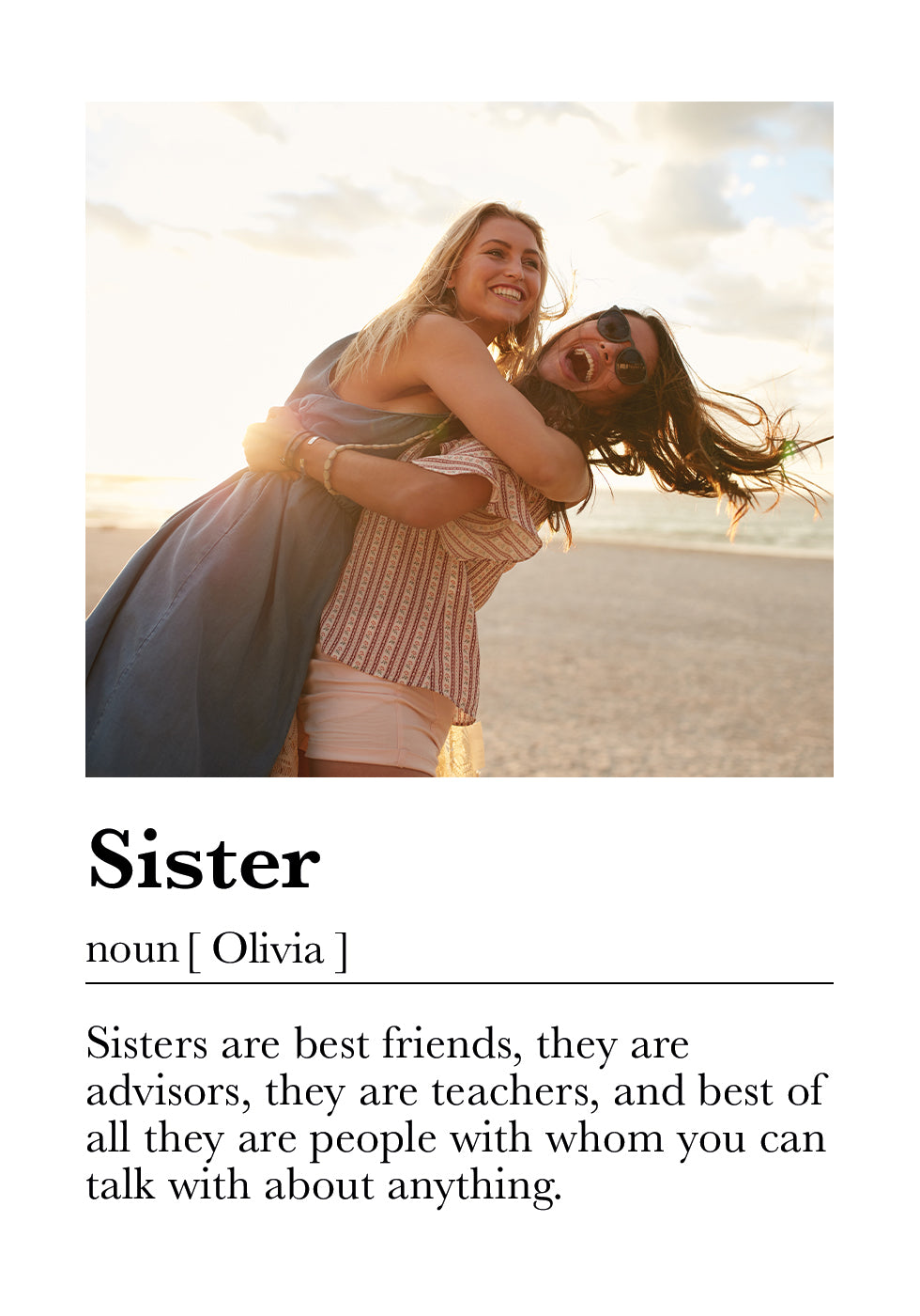 Custom Sister Definition Poster - Posterbox.dk