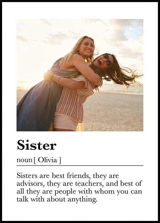 Custom Sister Definition Poster - Posterbox.dk