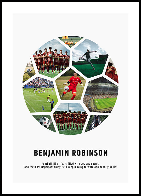 Custom Soccer Photo Collage Poster - Posterbox.dk