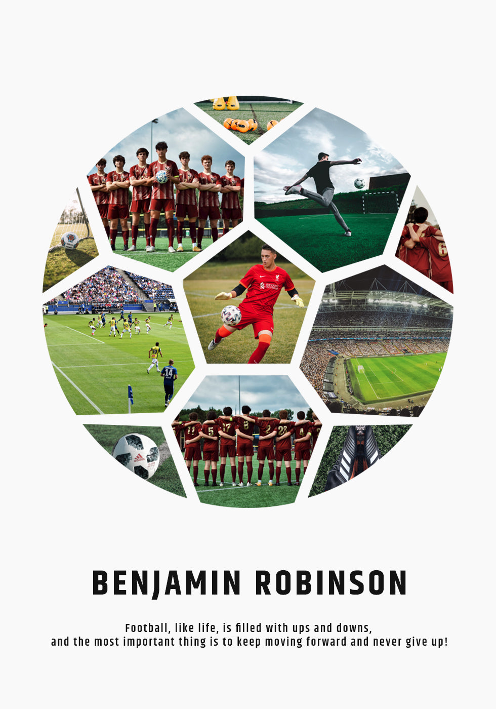 Custom Soccer Photo Collage Poster - Posterbox.dk