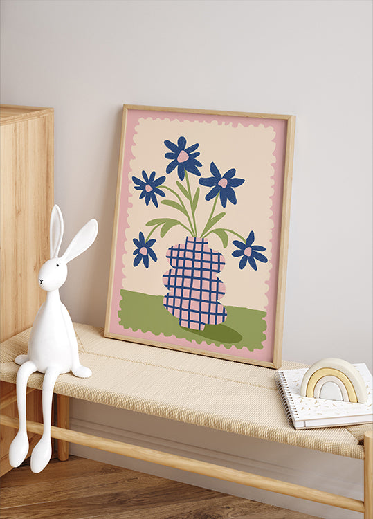 Cute Flowers in a Vase Poster - Posterbox.dk