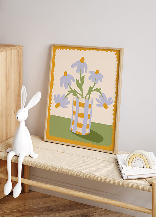 Cute Flowers in a Vase Poster - Posterbox.dk