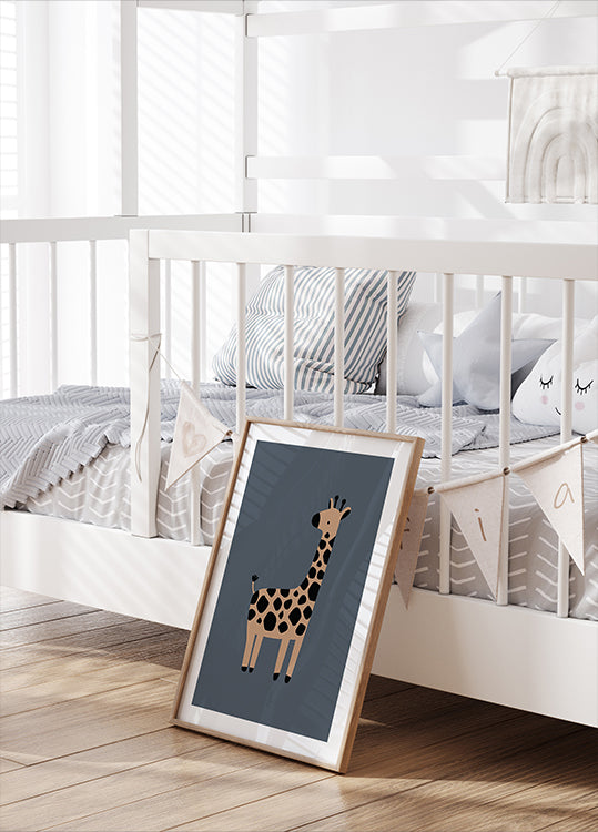Cute Giraffe Illustration Poster - Posterbox.dk