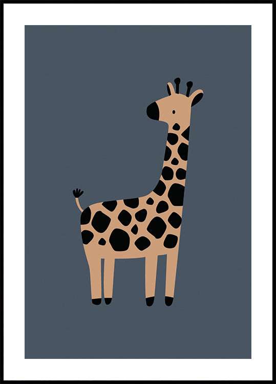 Cute Giraffe Illustration Poster - Posterbox.dk