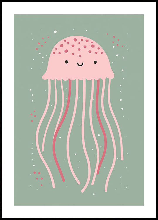 Cute Jellyfish Illustration Poster - Posterbox.dk
