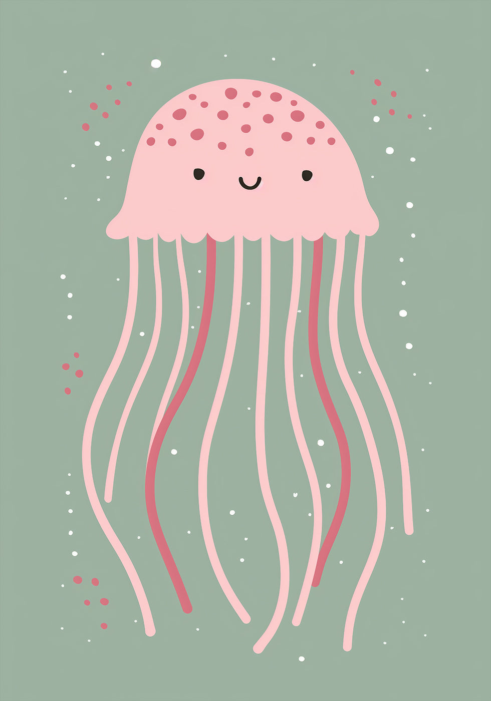 Cute Jellyfish Illustration Poster - Posterbox.dk