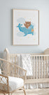 Cute Teddy Bear Airplane Poster - Posterbox.dk