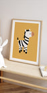 Cute Zebra Illustration Poster - Posterbox.dk