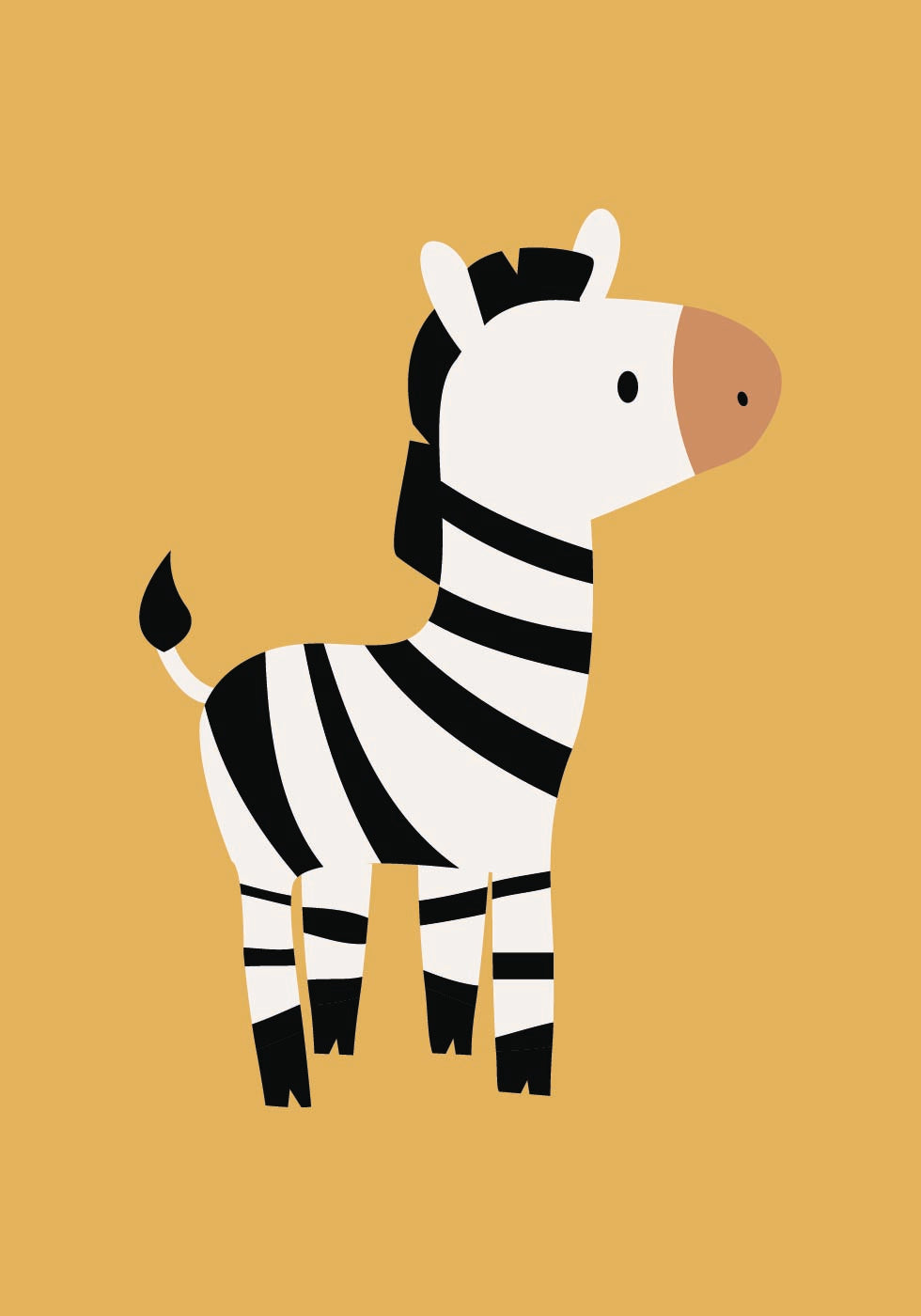 Cute Zebra Illustration Poster - Posterbox.dk