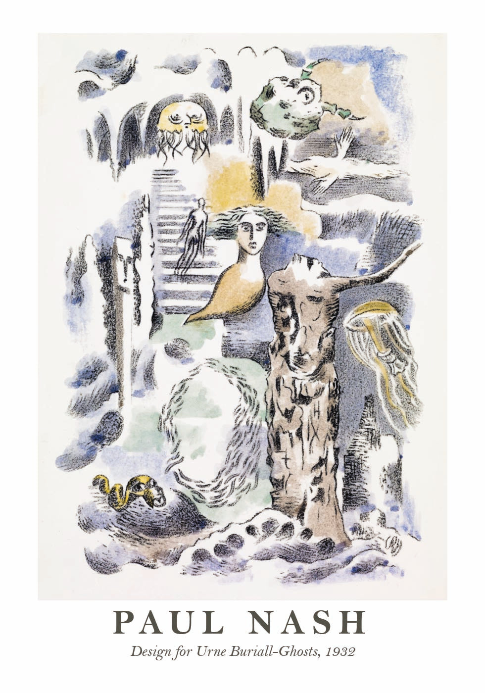 Design for Urn Buriall-Ghosts, Paul Nash Poster - Posterbox.dk