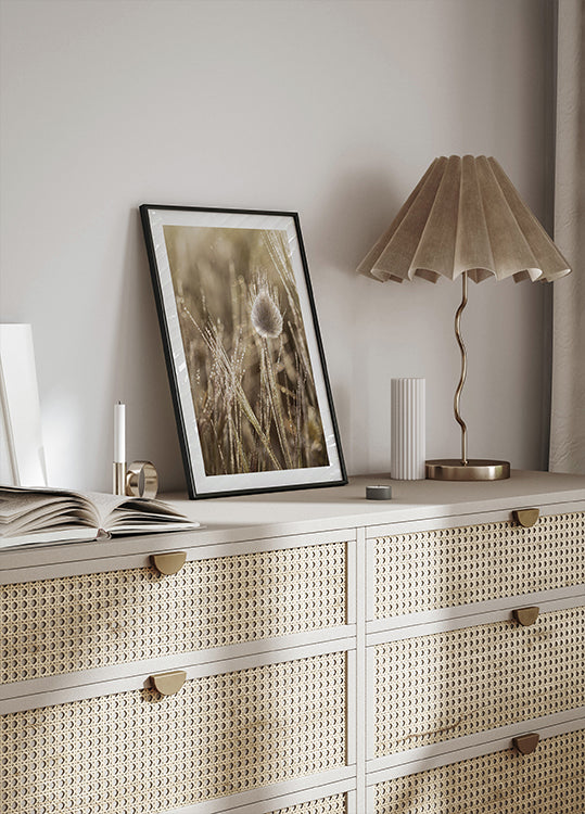 Dew-Covered Grass Head Poster - Posterbox.dk