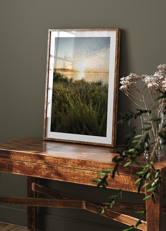 Dewy Dawn by the Lake Poster - Posterbox.dk