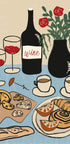 Dinner Table, French Wine and Cheese Setting Poster - Posterbox.dk