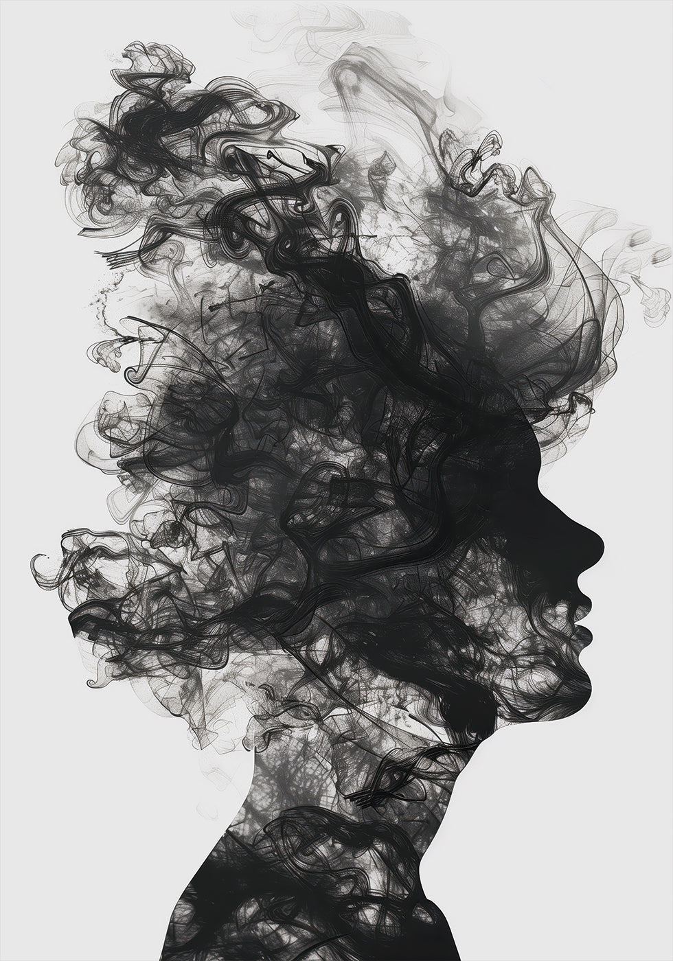 Dissolving Silhouette Abstract Poster - Posterbox.dk