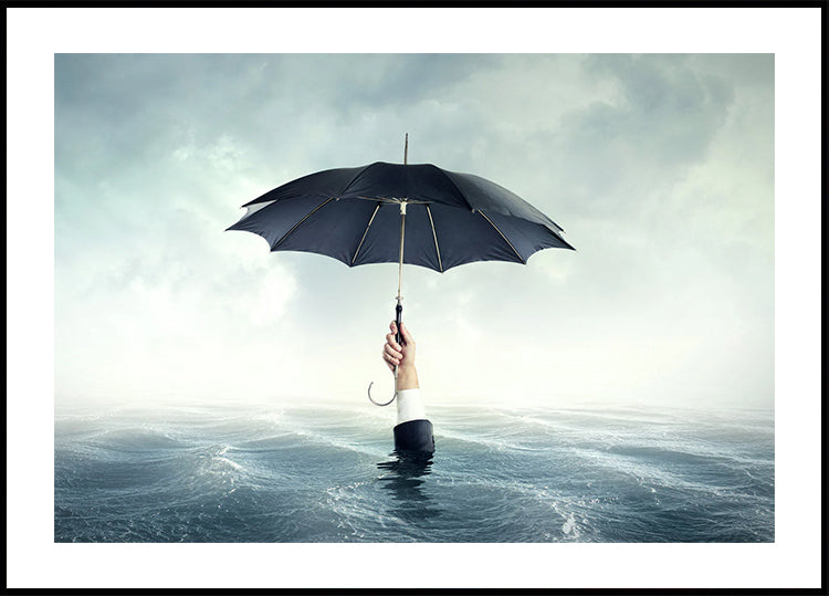 Drowning With An Umbrella Poster - Posterbox.dk