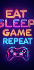 Eat Sleep Game Repeat Poster - Posterbox.dk