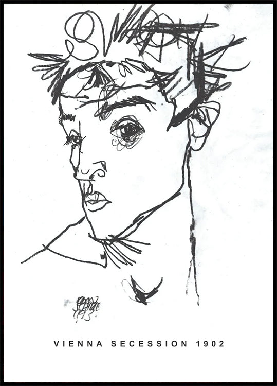 Egon Schiele Self-Portrait 1902 Poster - Posterbox.dk
