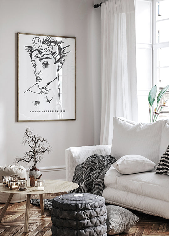 Egon Schiele Self-Portrait 1902 Poster - Posterbox.dk